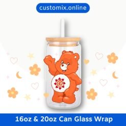 Care Bears 16oz & 20oz Glass Can Wrap | Digital PNG 300 DPI & SVG - Design 2