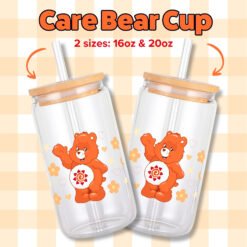 Alternative view of Care Bears 16oz & 20oz Glass Can Wrap | Digital PNG 300 DPI & SVG - Design 2