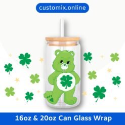Care Bears Good Luck Bear 16oz & 20oz  Glass Can Wrap | Digital PNG 300 DPI & SVG