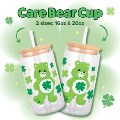 Alternative view of Care Bears Good Luck Bear 16oz & 20oz  Glass Can Wrap | Digital PNG 300 DPI & SVG