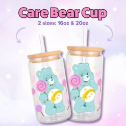 Alternative view of Care Bears Wish Bear 16oz & 20oz Glass Can Wrap | Digital PNG 300 DPI & SVG