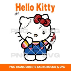 Halloween illustration Hello Kitty Chucky - Printable PNG & SVG