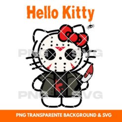 Halloween illustration Hello Kitty Jason - Printable PNG & SVG