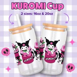 Alternative view of Kuromi 16oz & 20oz Glass Can Wrap | Digital PNG 300 DPI & SVG