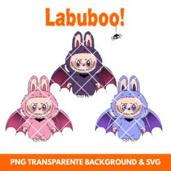 Halloween Labubu Bat Clipart Bundle - PNG, SVG & DXF