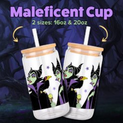 Alternative view of Maleficent Villain 16oz & 20oz Glass Can Wrap | Digital PNG 300 DPI
