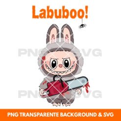 Halloween illustration Labubu American Psycho - Printable PNG & SVG