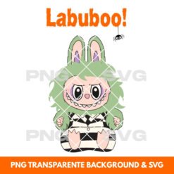 Halloween illustration Labubu Beetlejuice - Printable PNG & SVG