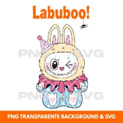 Halloween illustration Labubu Clown - Printable PNG & SVG