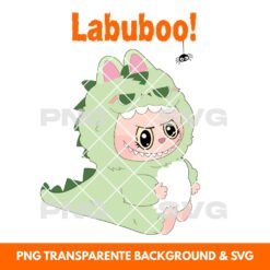 Halloween illustration Labubu Dinosaur - Printable PNG & SVG