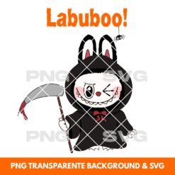 Halloween illustration Labubu Death - Printable PNG & SVG
