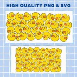 Alternative view of Rubber Duck 16oz & 20oz Glass Can Wrap | Digital PNG 300 DPI & SVG