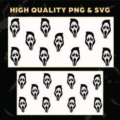 Alternative view of Scream Ghostface 16oz &20oz Glass Can Wrap | Digital PNG 300 DPI - Design 3