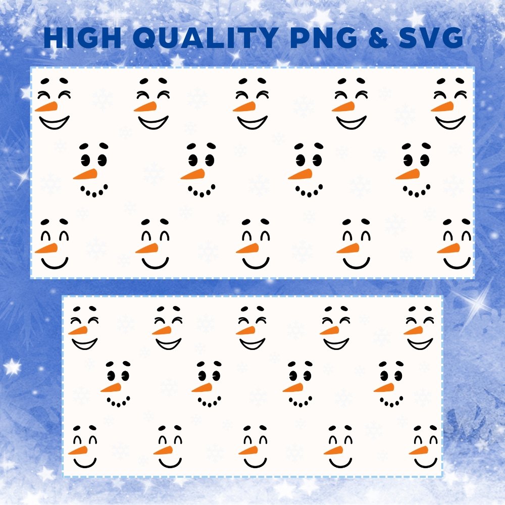 Snowman 16oz & 20oz Glass Can Wrap | Digital PNG 300 DPI & SVG - Image 3