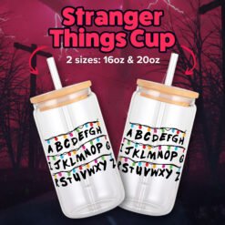 Alternative view of Stranger Things Lights 16oz & 20oz Glass Can Wrap | Digital PNG 300 DPI & SVG