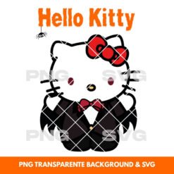 Halloween illustration Hello Kitty Vampire - Printable PNG & SVG